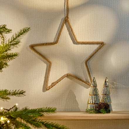 Metallstern aus Jute (30 cm), braun  Dekorieren & Einrichten