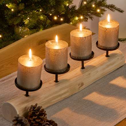 Baumstamm mit vier Kerzenhaltern BOLTZE
