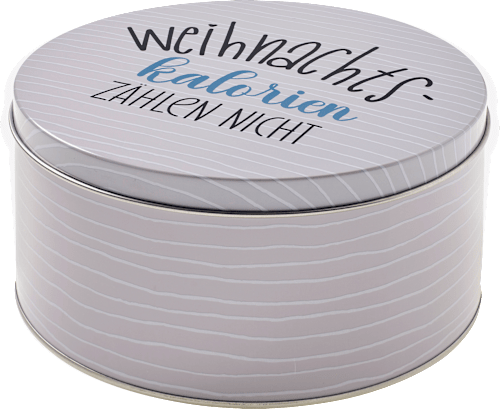Keksdose aus Metall "Kalorien", grau BOLTZE