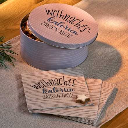 Keksdose aus Metall "Kalorien", grau BOLTZE