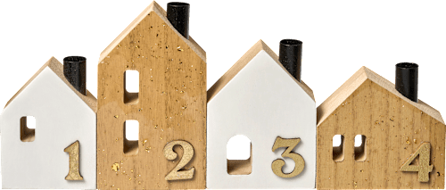 Adventskerzen-Set Häuser 4tlg Dekorieren & Einrichten