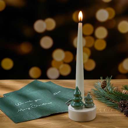 Servietten "We wish you a Merry Christmas", dunkelgrün (33x33 cm) BOLTZE