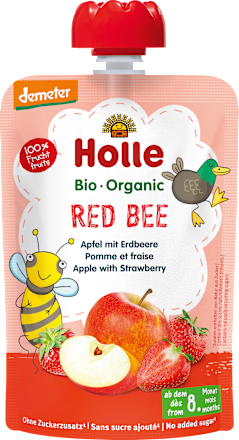 Quetschie Red Bee, Apfel & Erdbeere ab 8 Monaten Holle