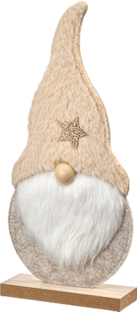 Filzaufsteller, Wichtel mit Glitterstern, creme-beige BOLTZE