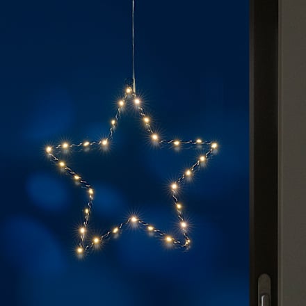 LED Metallstern warmweiß, schwarz (30 cm) Dekorieren & Einrichten