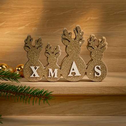 Holzaufsteller Elchreihe "XMAS" Dekorieren & Einrichten