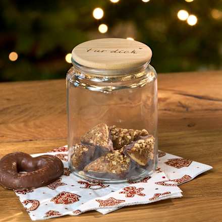 Glasvorratsdose mit Bambusdeckel "Für dich" BOLTZE