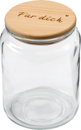 Glasvorratsdose mit Bambusdeckel "Für dich" BOLTZE