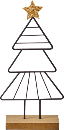 Metallaufsteller, Baum mit goldenem Stern, schwarz-natur BOLTZE
