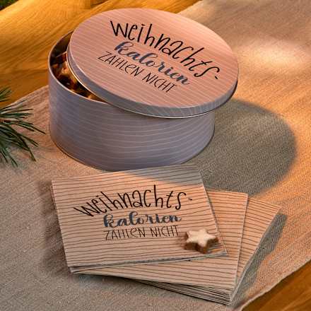 Servietten "Kalorien", grau (33x33 cm) BOLTZE