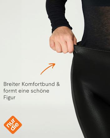 Leggings in Leder-Optik mit Velvet-Effekt schwarz Gr. 36/38 nur die