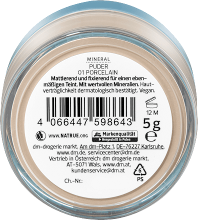 Puder mineralny 01 Porcelain  alverde NATURKOSMETIK