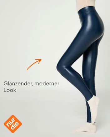 Leggings in Leder-Optik blau Gr. 44/46 nur die