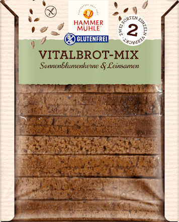 Brot, Vital-Mix mit Sonnenblumenkerne & Leinsamen, glutenfrei Hammermühle