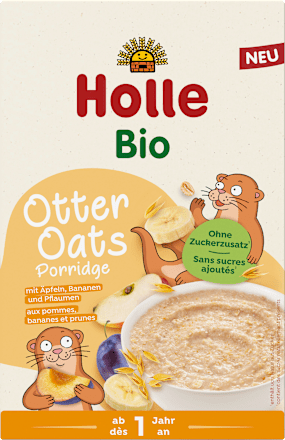 Porridge Otter Oats mit Äpfeln, Bananen & Pflaumen, ab 1 Jahr Holle