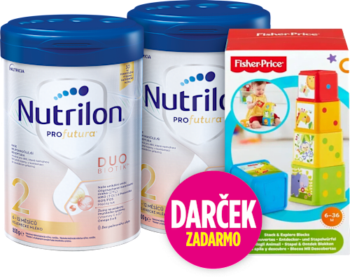 Následná dojčenská mliečna výživa Profutura DUOBIOTIK 2 + Fisher Price veža Nutrilon