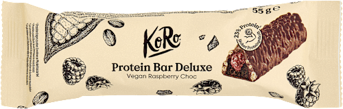 Barretta proteica Vegan Deluxe con lamponi e cioccoato KoRo