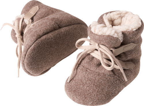 Schuhe aus Fleece mit Futter, braun, Gr. 20/21 PUSBLU