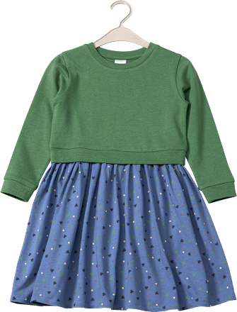 Kleid mit Herz-Muster, grün & blau, Gr. 128 ALANA