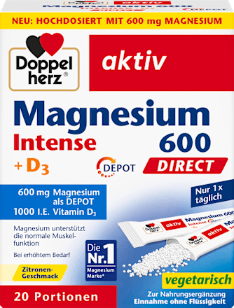 Magnesium Intense 600 + D3 Beutel 20 St Doppelherz