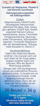 Magnesium Intense 600 + D3 Beutel 20 St Doppelherz