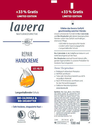 Handcreme Repair mit Calendula & Sheabutter lavera NATURKOSMETIK