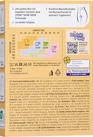 Strumpfhose glänzend schwarz Gr. 46/48, 15 DEN Fascino