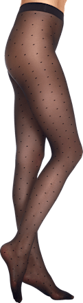 Strumpfhose mit Punkte-Muster schwarz Gr. 50/52, 20 DEN Fascino