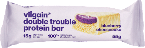 Proteínová tyčinka Double Trouble Blueberry Cheescake vilgain