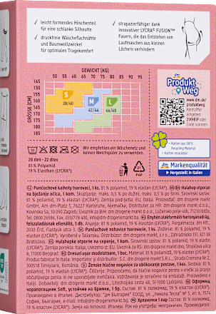 Štrample sa efektom blagog oblikovanja i zaštitom protiv pucanja, crna, vel. 46/48, 20 DEN Fascino