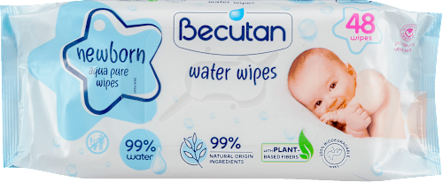 newborn aqua pure vlažne maramice za bebe- 99% voda Becutan
