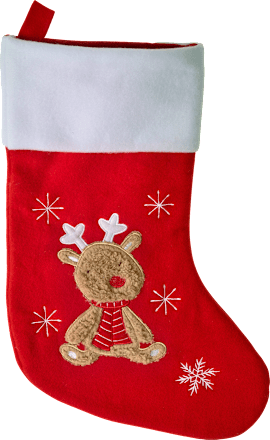 Nikolausstrumpf Elch aus Fleece, rot-weiß Dekorieren & Einrichten