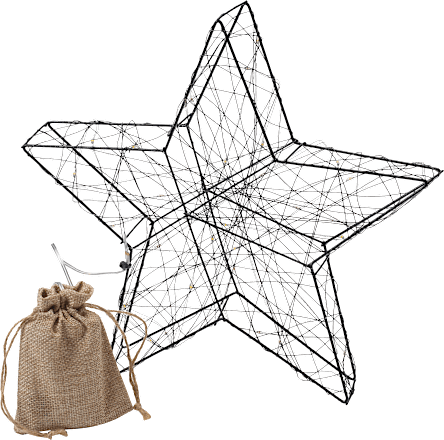 LED Metallstern, Mirco, schwarz (30er) Dekorieren & Einrichten