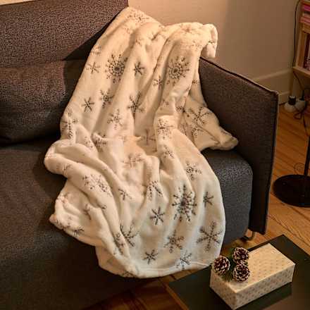 Decke, Polyester Korallfleece, Schneeflocken (200x150 cm) Dekorieren & Einrichten