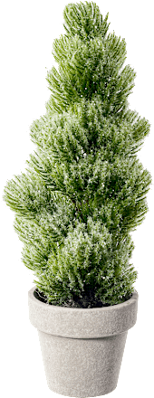 Tannenbaum im beigen Topf, beglittert Dekorieren & Einrichten