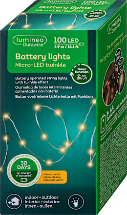 LED Lichterkette Micro Durawise, klassisch warm (100 er) Dekorieren & Einrichten