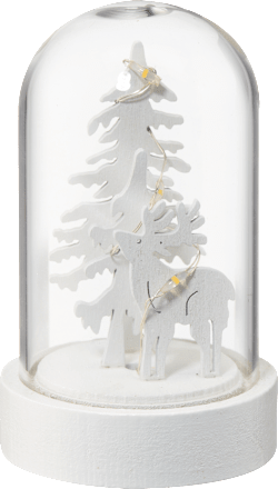 LED Glaskuppel, Haus & Hirsch, weiß Dekorieren & Einrichten