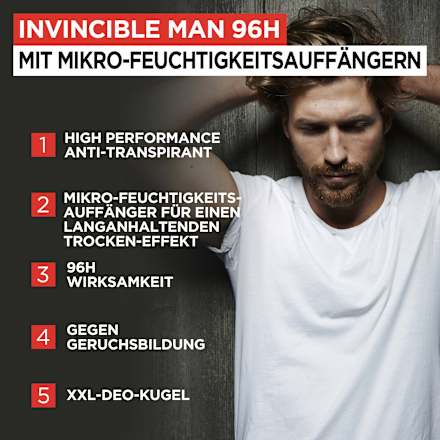 Antitranspirant Deo Roll-On Invincible Man L'ORÉAL PARiS MEN EXPERT