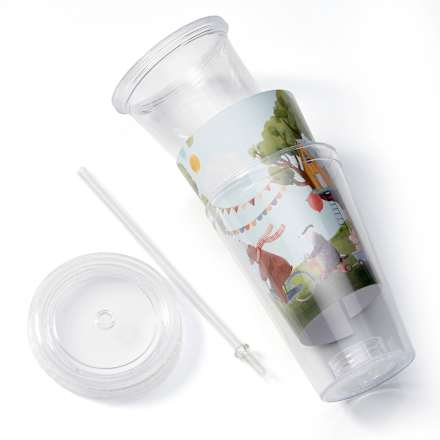 Foto Trinkbecher mit Strohhalm  Paradies