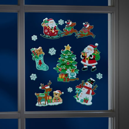 Fensterbild Weihnachtsmotive mit Glitter (A3) Dekorieren & Einrichten