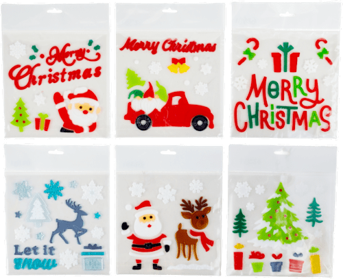 Vetrofanie natalizie in gel assort. m HOME