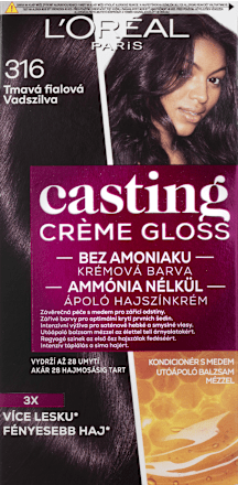 barva na vlasy Tmavá fialová 316 L'ORÉAL PARiS CASTING Crème Gloss