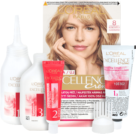 barva na vlasy Blond Světlá 8 L'ORÉAL PARiS EXCELLENCE Creme