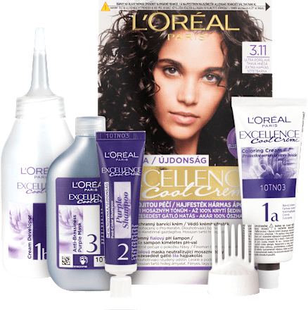barva na vlasy ultra popelavá tmavá hnědá 3.11 L'ORÉAL PARiS EXCELLENCE Creme