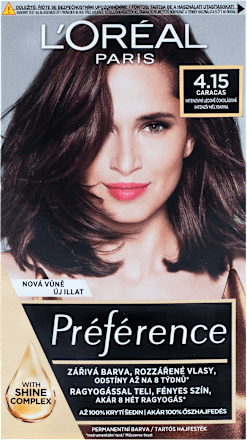 barva na vlasy Caracas intenzivní sytá hnědá 4.15,M1 L'ORÉAL PARiS PRÉFÉRENCE