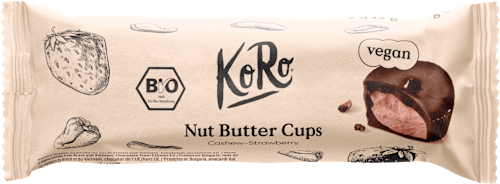 Nussbutter Cups, Cashew-Strawberry, Erdbeere (3 Stück) KoRo
