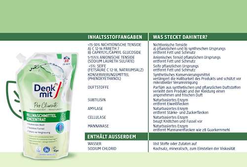 Detergent lichid de rufe albe 33 spălări Denkmit