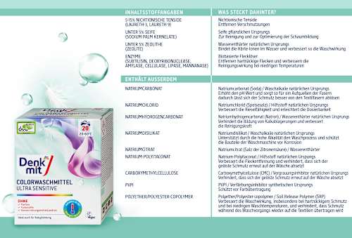 Detergent za pranje šarenog veša, 20 pranja Denkmit