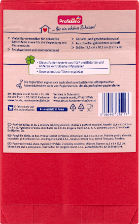 Pungi de hârtie pentru alimente roșii Profissimo