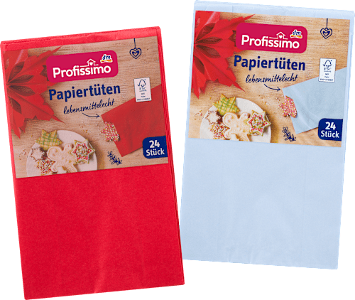 Papirnate vrečke za živila in ustvarjanje - rdeče Profissimo